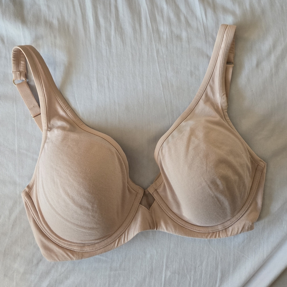 Thirdlove 24/7 Cotton Plunge Bra Nude 34E